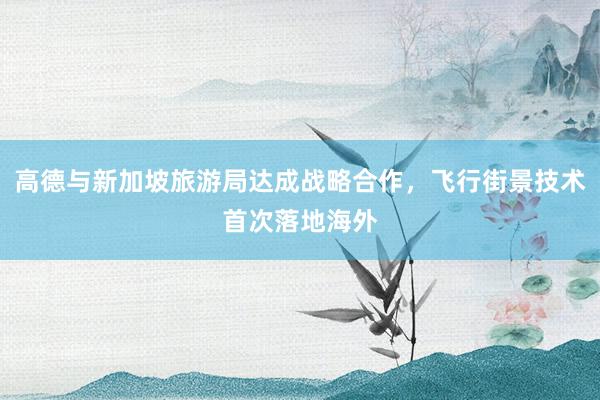 高德与新加坡旅游局达成战略合作，飞行街景技术首次落地海外