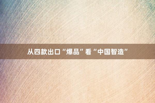 从四款出口“爆品”看“中国智造”