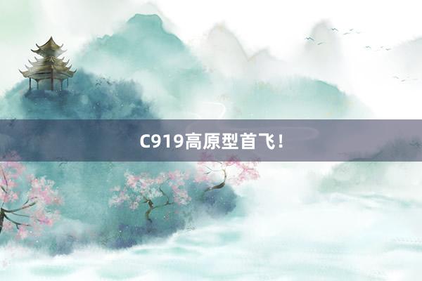 C919高原型首飞！