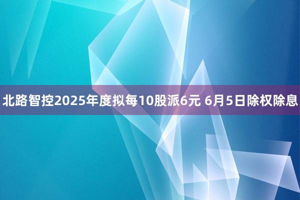 北路智控2025年度拟每10股派6元 6月5日除权除息