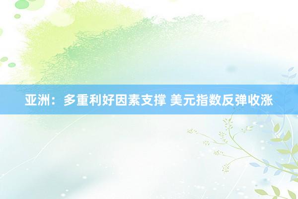 亚洲：多重利好因素支撑 美元指数反弹收涨