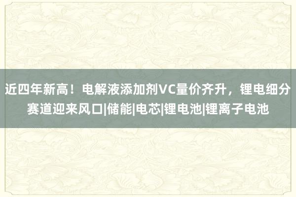近四年新高！电解液添加剂VC量价齐升，锂电细分赛道迎来风口|储能|电芯|锂电池|锂离子电池