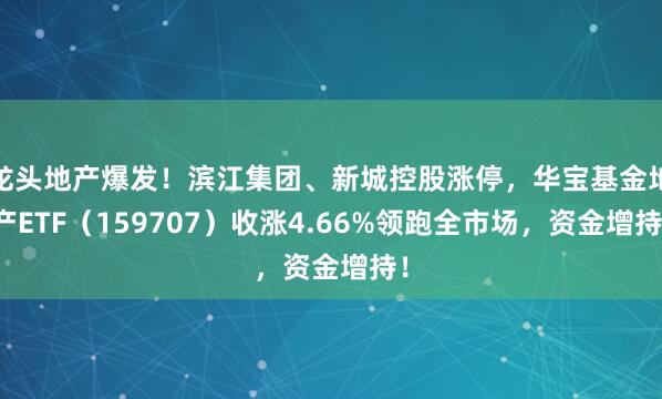 龙头地产爆发！滨江集团、新城控股涨停，华宝基金地产ETF（159707）收涨4.66%领跑全市场，资金增持！