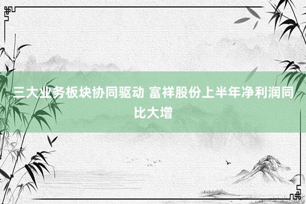 三大业务板块协同驱动 富祥股份上半年净利润同比大增