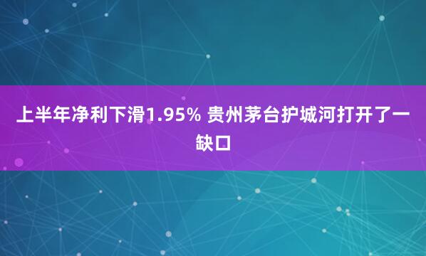 上半年净利下滑1.95% 贵州茅台护城河打开了一缺口