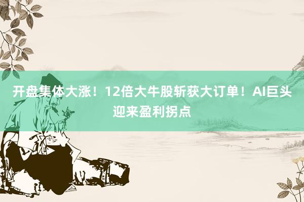 开盘集体大涨！12倍大牛股斩获大订单！AI巨头迎来盈利拐点