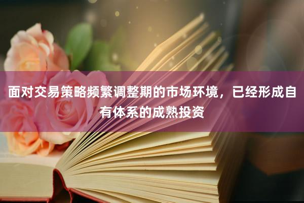 面对交易策略频繁调整期的市场环境，已经形成自有体系的成熟投资