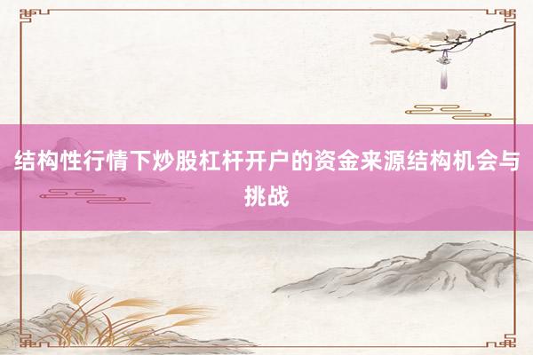 结构性行情下炒股杠杆开户的资金来源结构机会与挑战