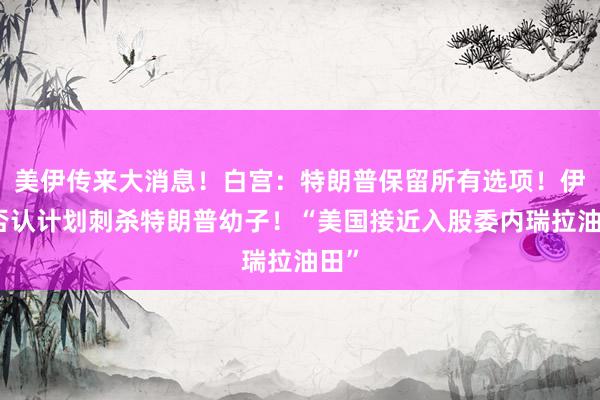 美伊传来大消息！白宫：特朗普保留所有选项！伊朗否认计划刺杀特朗普幼子！“美国接近入股委内瑞拉油田”