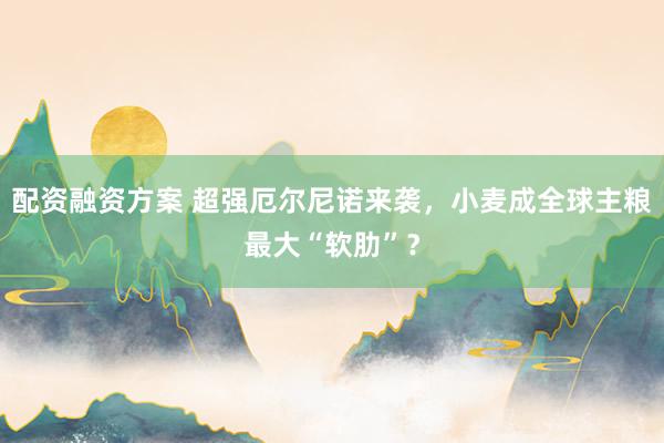 配资融资方案 超强厄尔尼诺来袭,小麦成全球主粮最大“软肋”?