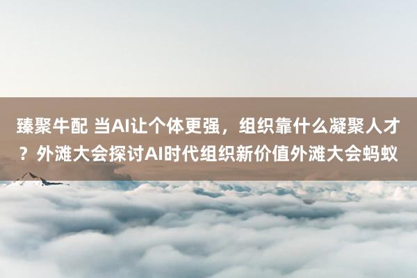 臻聚牛配 当AI让个体更强，组织靠什么凝聚人才？外滩大会探讨AI时代组织新价值外滩大会蚂蚁